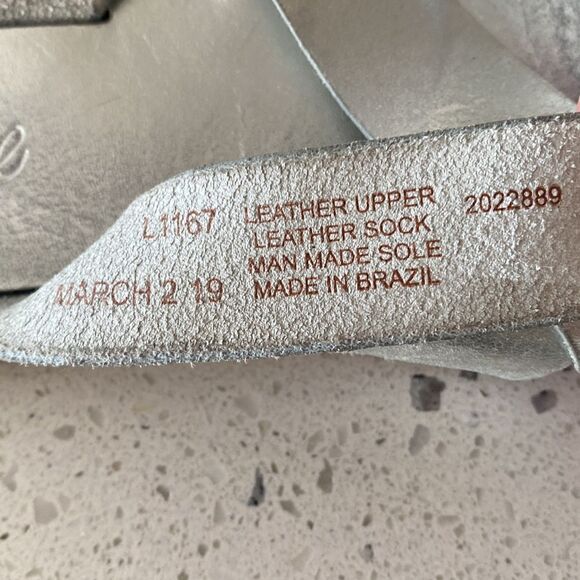 Madewell The Boardwalk Woven Silver Leather Slide Casual Sandals Women Size 8.5 - Picture 7 of 8